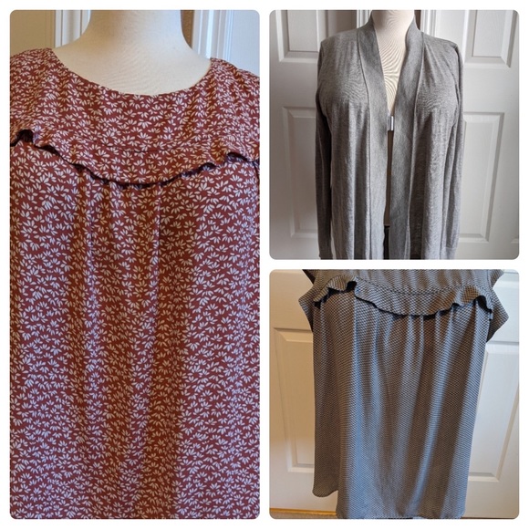 LOFT Tops - 🏈SUPER BOWL SALE 🏈Loft Blouse and Cardigan Bundle No Size Tags Price reflects
